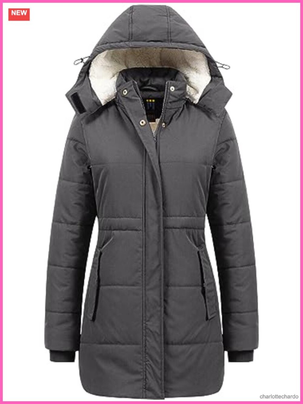 Women's Thicken Sherpa Puffer Winter Coat Warm Snow Jacket Removable Hood
